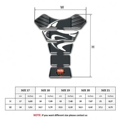 Aprilia Tank Pad Motorbike Rubber Effect Background White Logo