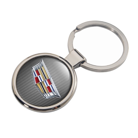 Cadillac Metal Key Ring Light Carbon Classic Color Logo