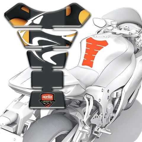 Aprilia Tank Protector Orange Black Background 