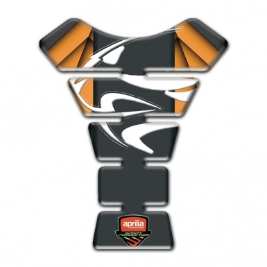 Aprilia Tank Pad Protector Orange Motive Graphit Panel with White Logo 