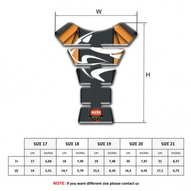 Aprilia Tank Pad Protector Orange Motive Graphit Panel with White Logo 