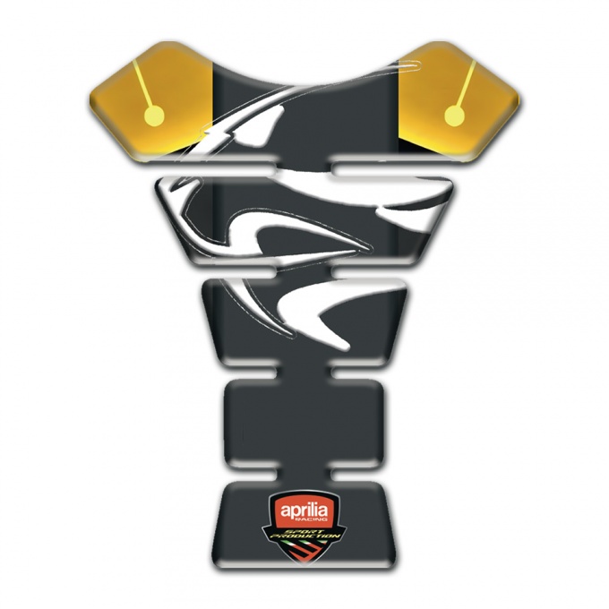 Aprilia Tank Fuse Yellow Motive Base and Graphite Panel Logo 