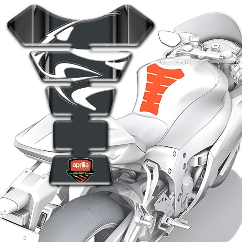 Aprilia Tank Fuse Dark Gray Base Decoration Tiger Head Logo 