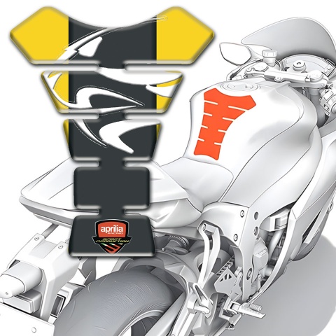 Aprilia Tank Guard Pads Yellow Background 
