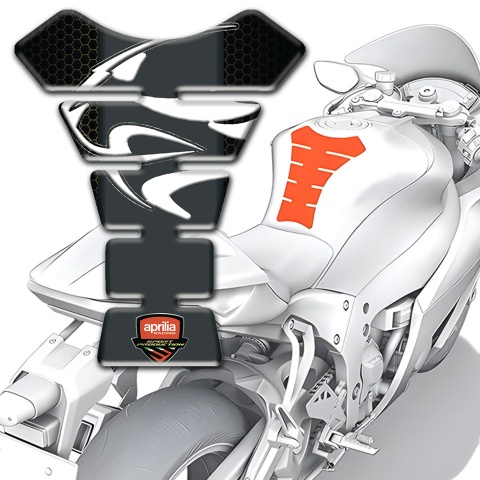 Aprilia Tank Pad Motorbike Dark Hexagons Background 