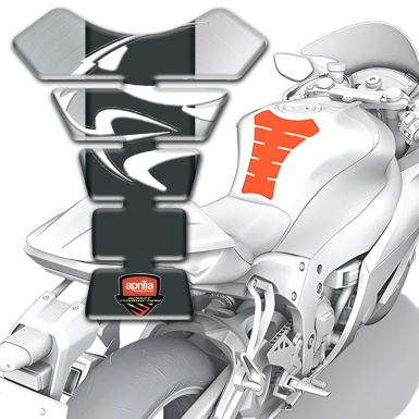 Aprilia Tank Pad Motorbike Silver Background 