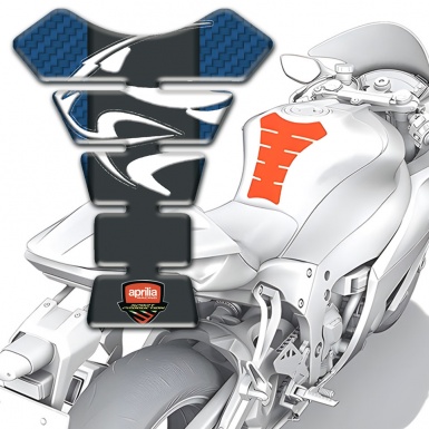 Aprilia Tank Protector Navy Blue Carbon Background 