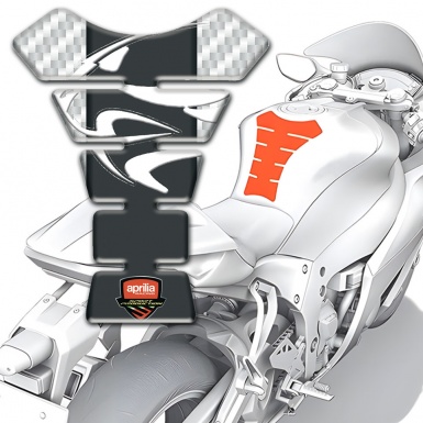 Aprilia Tank Pad Protector White Carbon Background 