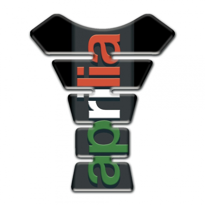 Aprilia Tank Pad Motorbike Black Base Colorful Logo 