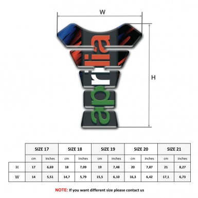 Aprilia Tank Pad Protector Blue Red Patterns base Colorful logo 