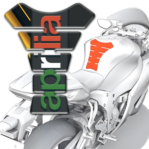 Aprilia Tank Pad Motorbike Diagonal Yellow Tapes Decoration Colorful Logo