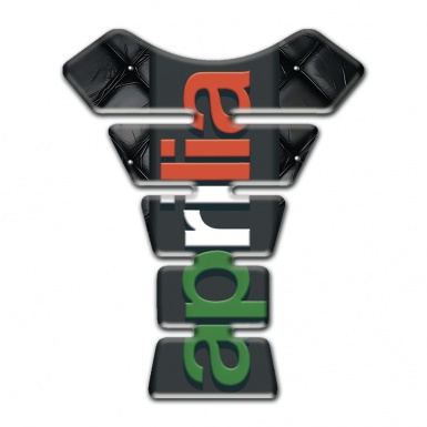Aprilia Tank Pad Protector Black Leather effect base Colorful Logo 