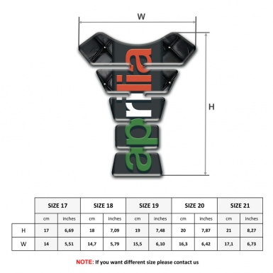 Aprilia Tank Pad Protector Black Leather effect base Colorful Logo 