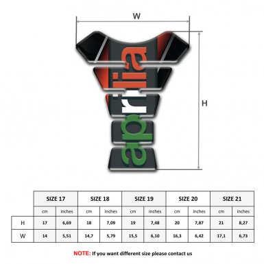 Aprilia Tank Pad Motorbike Red Black base Colorful Logo 