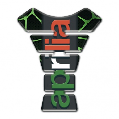 Aprilia Tank Guard Pads Black with Green Patterns Base Colorful Logo 