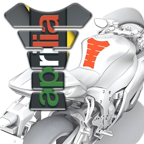 Aprilia Tank Fuse Gray Yellow Base Colorful Logo 