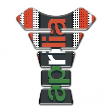 Aprilia Tank Fuse Silver Red Base Stylish Logo 