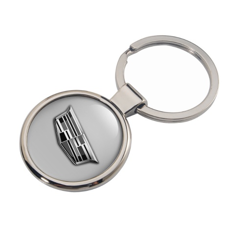 Cadillac Key Holder Metal Light Grey Silver Logo Design