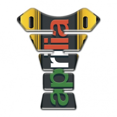 Aprilia Tank Pad Motorbike Yellow Print Base Colorful Logo 