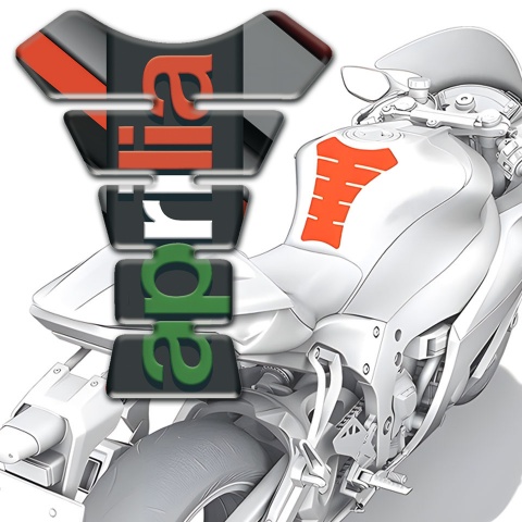 Aprilia Tank Fuse Diagonal Gray Orange Decoration 