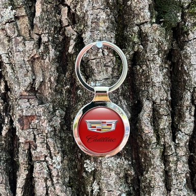 Cadillac Metal Fob Chain Red Classic Color Logo Design