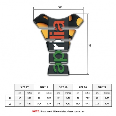 Aprilia  Tank Guard Pads Orange Motive Vertical Logo style 
