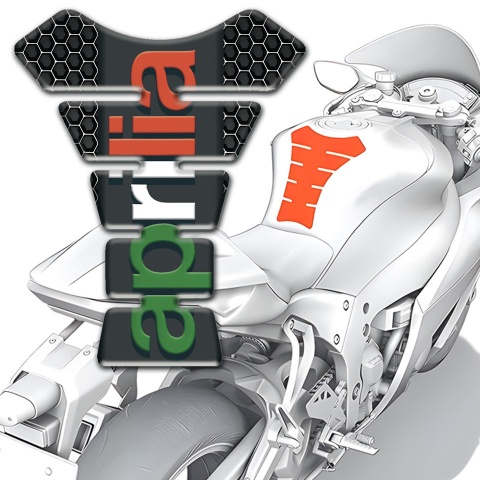 Aprilia Tank Pad Protector Perforated Steel Colorful Logo 