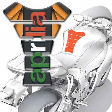 Aprilia Tank Fuse Orange Parts base Colorful Logo 