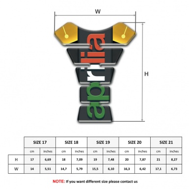 Aprilia Tank Pad Motorbike Tank Pad Motorbike with Vertical Logo 