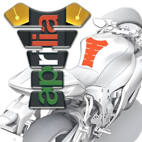 Aprilia Tank Pad Motorbike Tank Pad Motorbike with Vertical Logo 