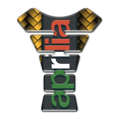 Aprilia Tank Pad Motorbike Yellow Mosaic Base Colorful Logo 
