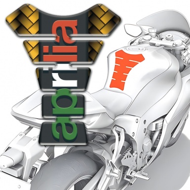 Aprilia Tank Pad Motorbike Yellow Mosaic Base Colorful Logo 