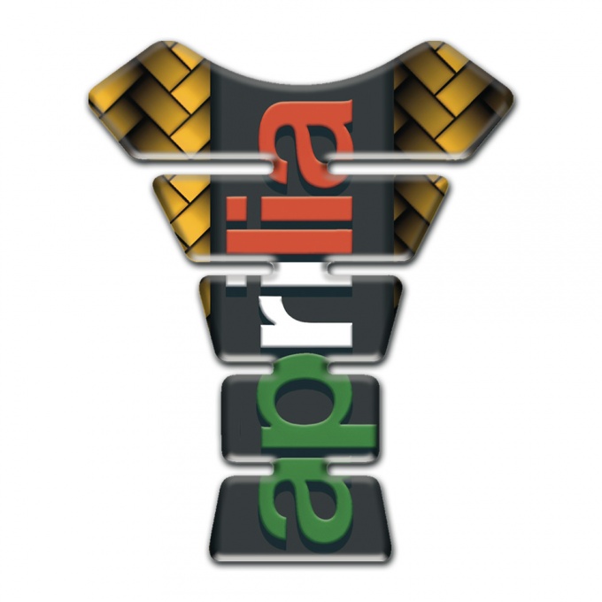 Aprilia Tank Pad Motorbike Yellow Mosaic Base Colorful Logo 