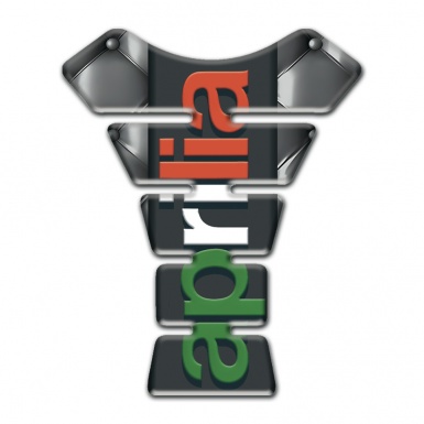 Aprilia Tank Guard Pads Gray Leather Base Colorful Logo 
