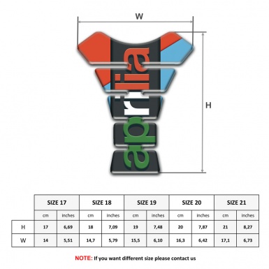 Aprilia Tank Pad Motorbike Sky Blue Base Motive Colorful logo 
