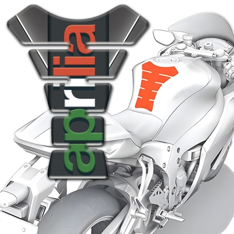 Aprilia Tank Protector Gray with White Stripe Style 