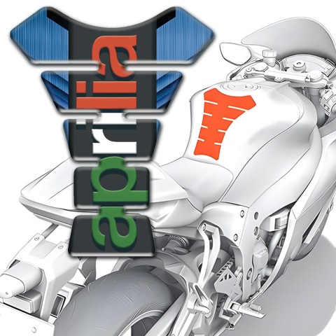 Aprilia Tank Fuse Blue Background Colorful Logo 