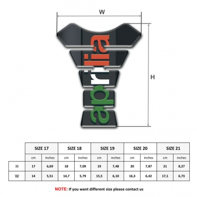 Aprilia Tank Pad Protector Graphite effect with colorful Logo 