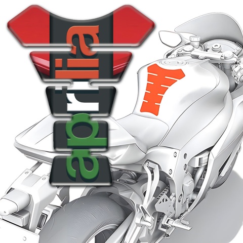 Aprilia Tank Pad Motorbike Red Background Colorful Logo 