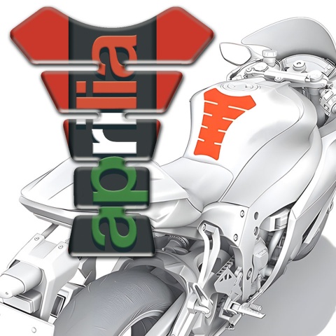 Aprilia Tank Fuse Red Base Graphit Panel with Colorful Logo 