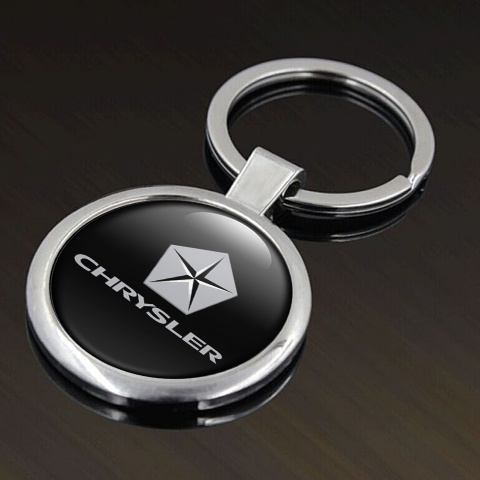 Chrysler Key Fob Metal Black Light Grey Penta Logo Design