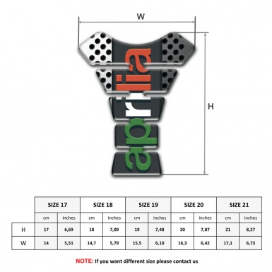 Aprilia Tank Protector Perforated White Gray Base Colorful Logo 