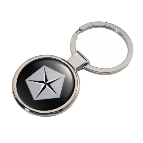 Chrysler Key Holder Metal Black Light Grey Penta Big Logo