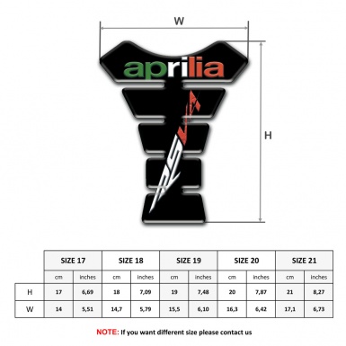 Aprilia Tank Pad Motorbike Black RSV4 Style 