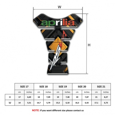 Aprilia Tank Pad Motorbike Yellow Rhombus base RSV4 Style 