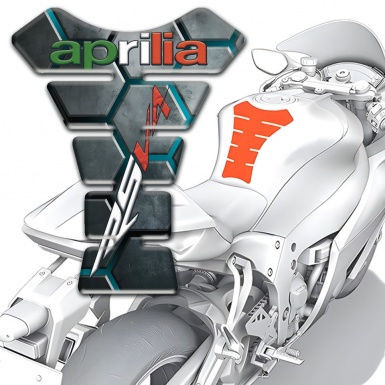 Aprilia Tank Fuse Turquoise Motive with Gray Figures Design 