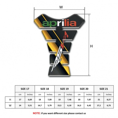 Aprilia Tank Pad Motorbike Diagonal Yelllow Band Decoration 