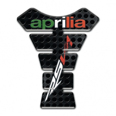 Aprilia Tank Guard Pads Perforated Black Surface Design RSV4 Model 