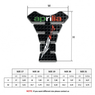 Aprilia Tank Guard Pads Perforated Black Surface Design RSV4 Model 