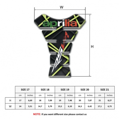 Aprilia Tank Protector Black with Green Lines Decoration RSV4 Style 